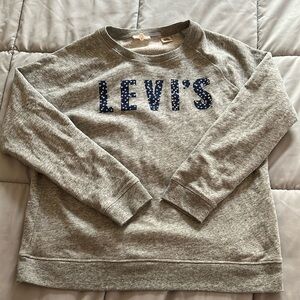 Levi's Gray Crewneck Sweatshirt Women's XL Raglan Sleeve‎ Graphic Logo